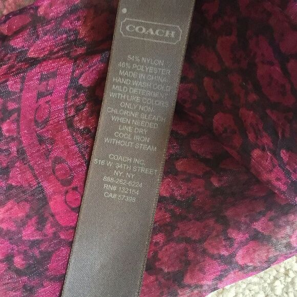 Coach Burgundy Sheer Scarf - Picture 4 of 5